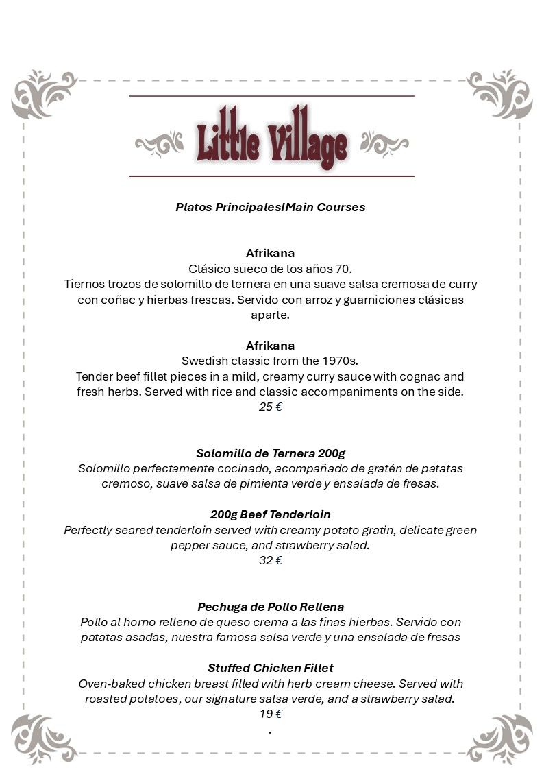 Restaurante Little Village Photo Menu 4