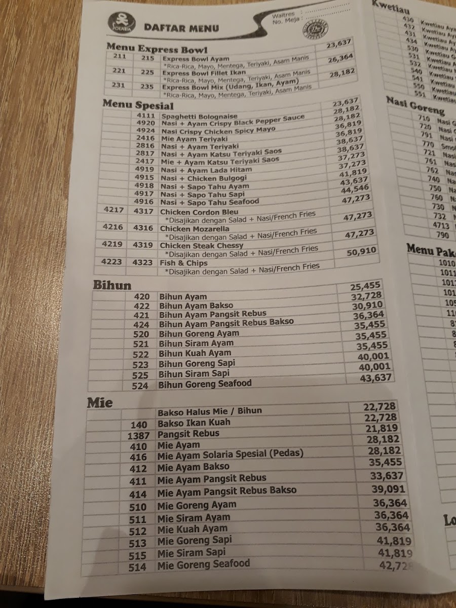 Solaria - Pacific Place Photo Menu 3