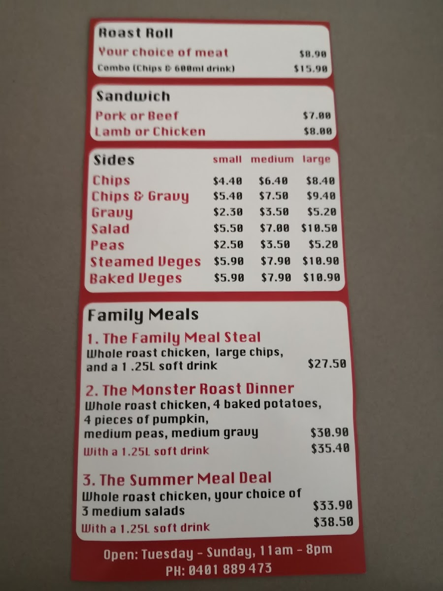 The Carvery Roast Meals Oxenford Photo Menu 3