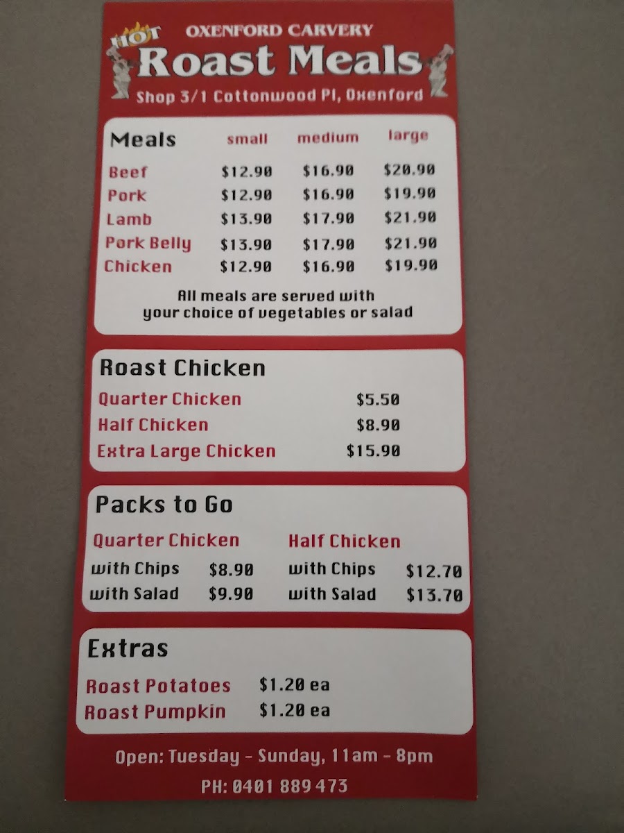 The Carvery Roast Meals Oxenford Photo Menu 4