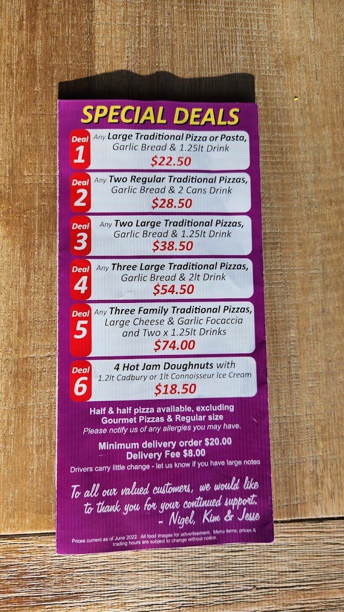Alchester Pizza & Pasta - Boronia Photo Menu 1