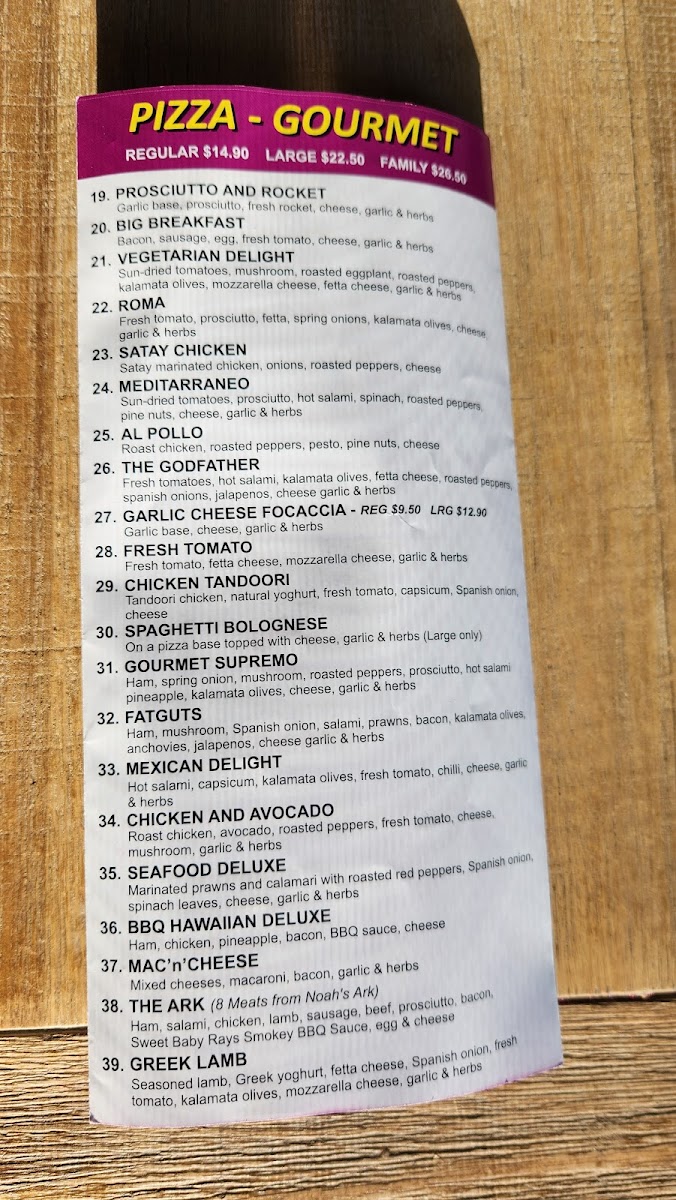 Alchester Pizza & Pasta - Boronia Photo Menu 2