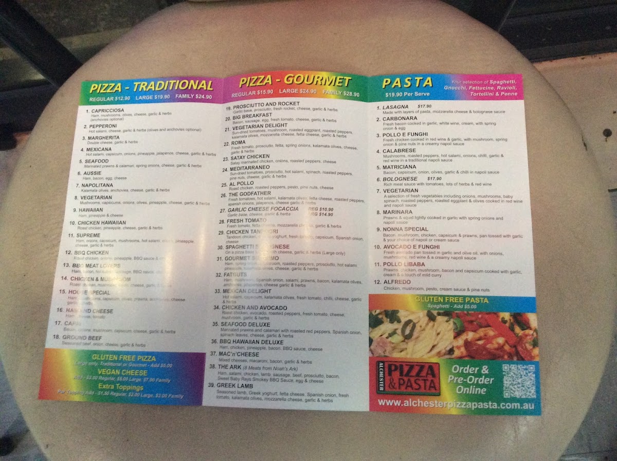 Alchester Pizza & Pasta - Boronia Photo Menu 4