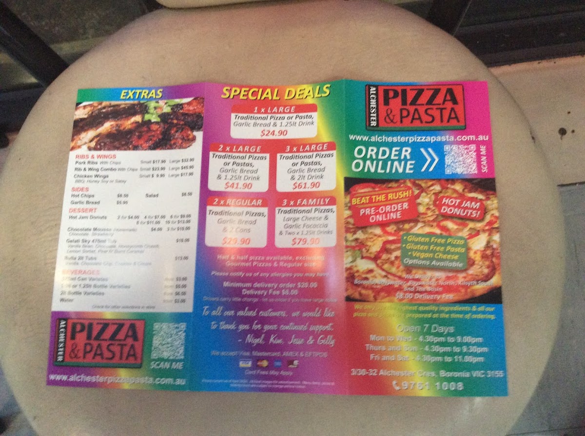 Alchester Pizza & Pasta - Boronia Photo Menu 7