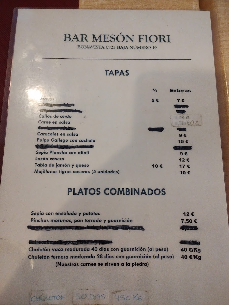 Bar meson Fiori Photo Menu 2