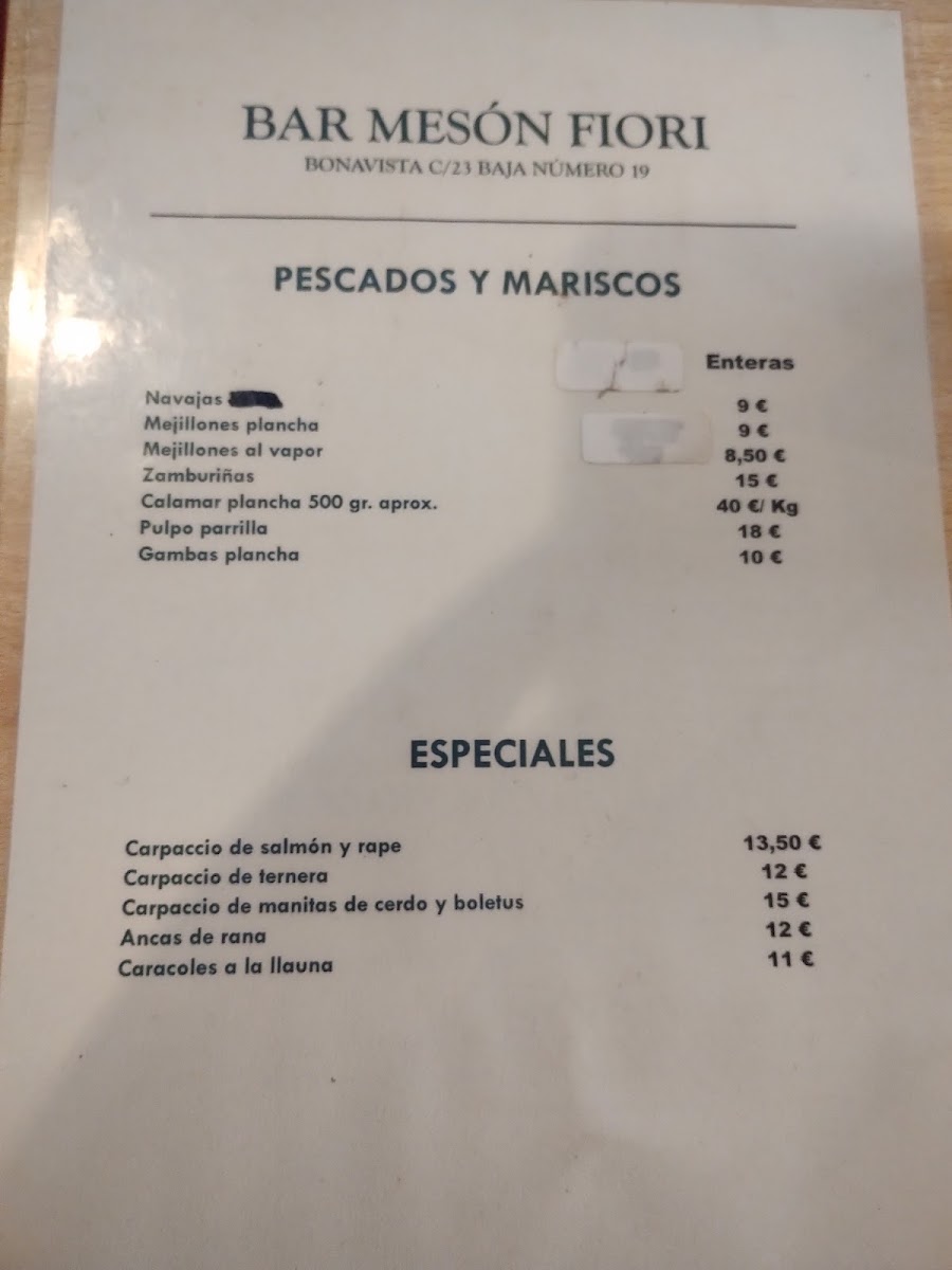 Bar meson Fiori Photo Menu 3