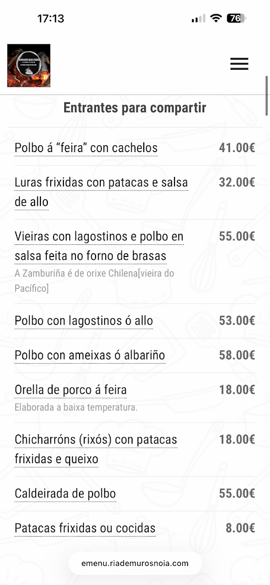 RESTAURANTE GALEGO ENXEBRE Photo Menu 1