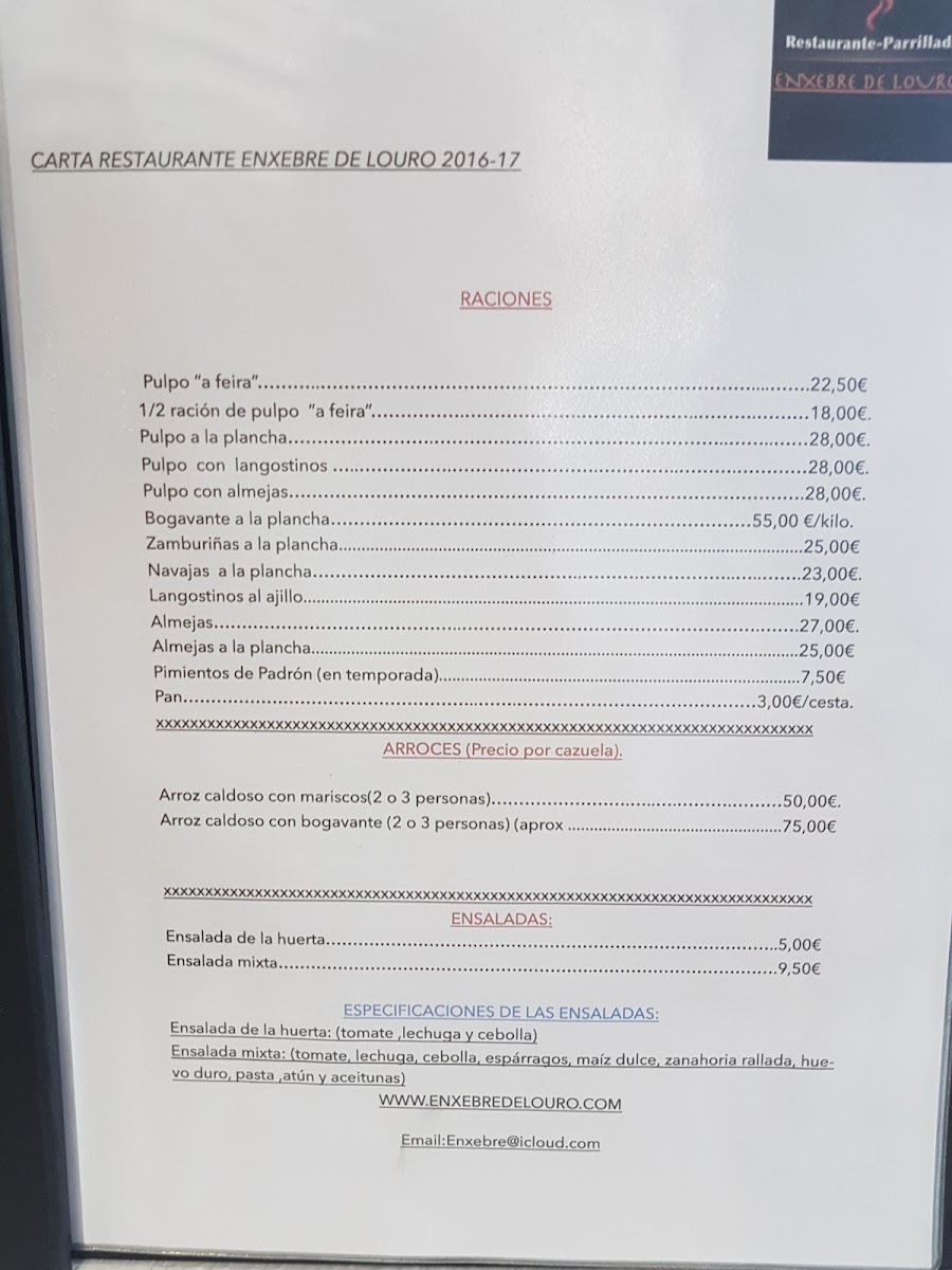 RESTAURANTE GALEGO ENXEBRE Photo Menu 10