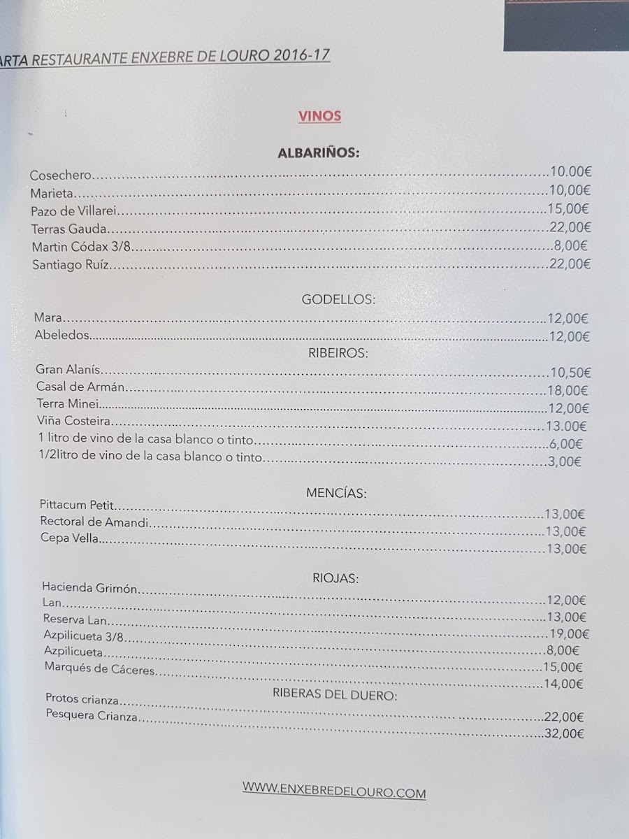 RESTAURANTE GALEGO ENXEBRE Photo Menu 9