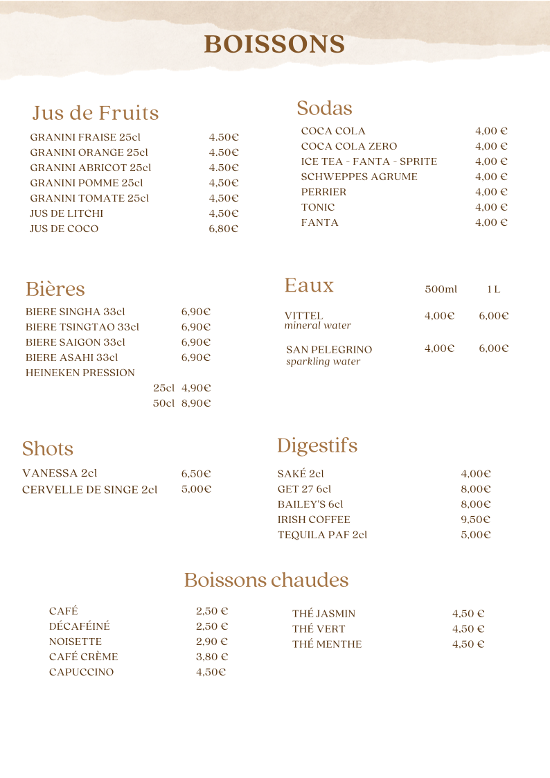 Eventail Plage Photo Menu 3