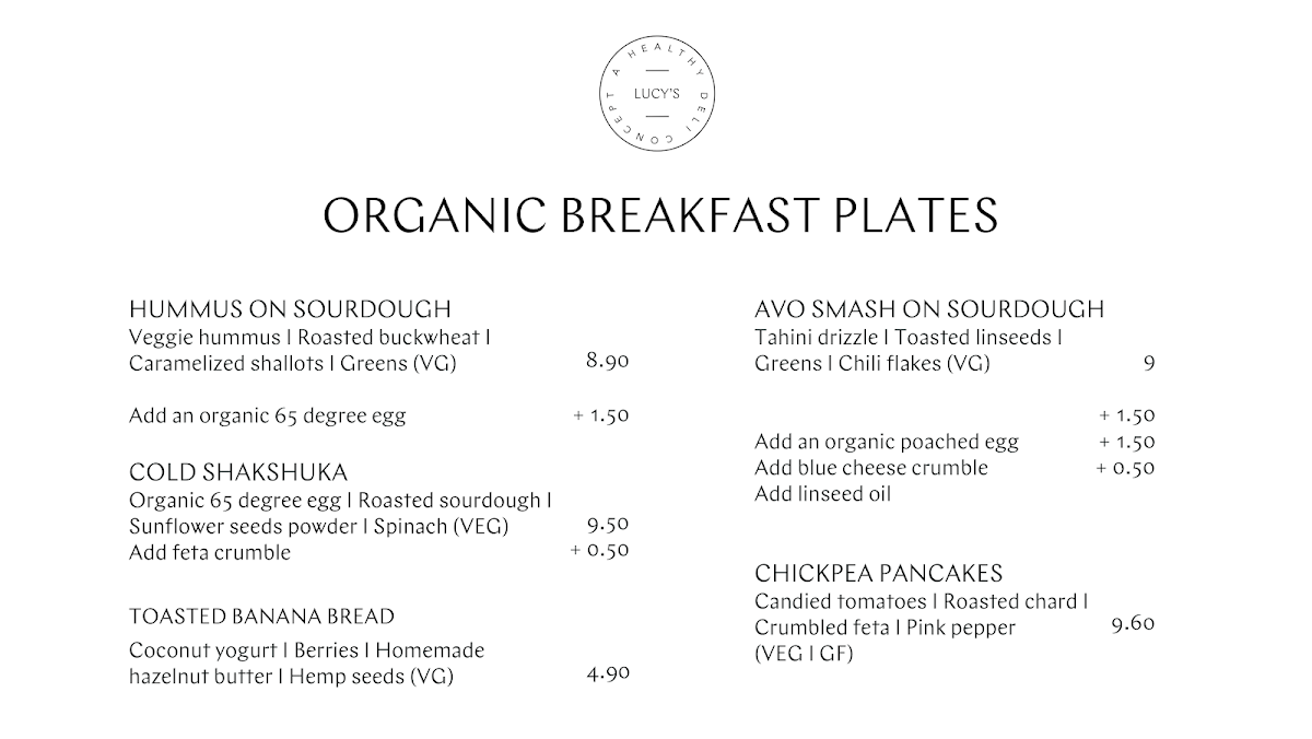 Lucy's. A healthy Deli Concept. Photo Menu 2