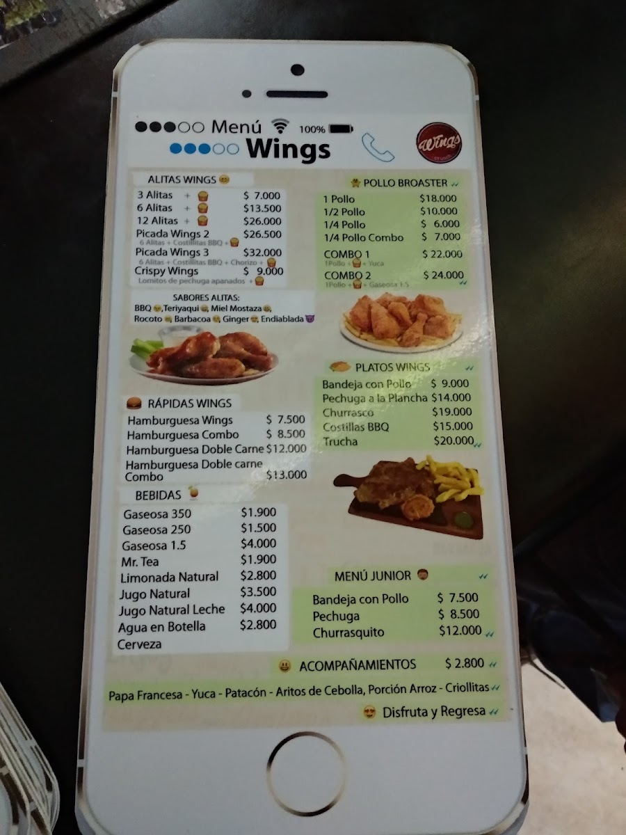 Canary Wings Muiscas Photo Menu 4