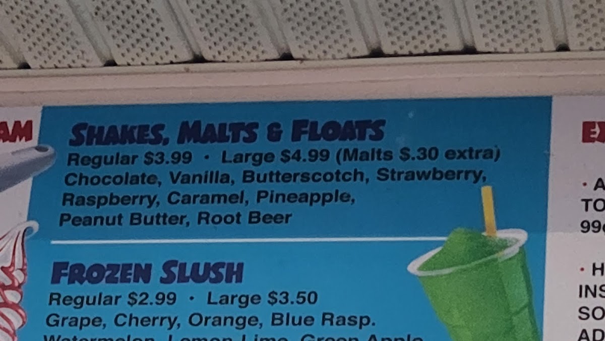 Joe's Ice Cream Supreme Shop Photo Menu 3