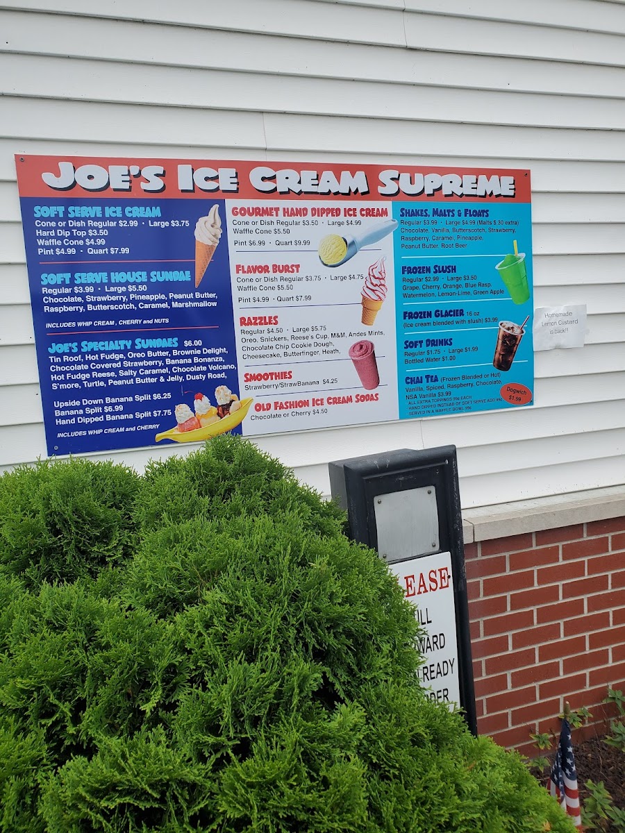 Joe's Ice Cream Supreme Shop Photo Menu 6