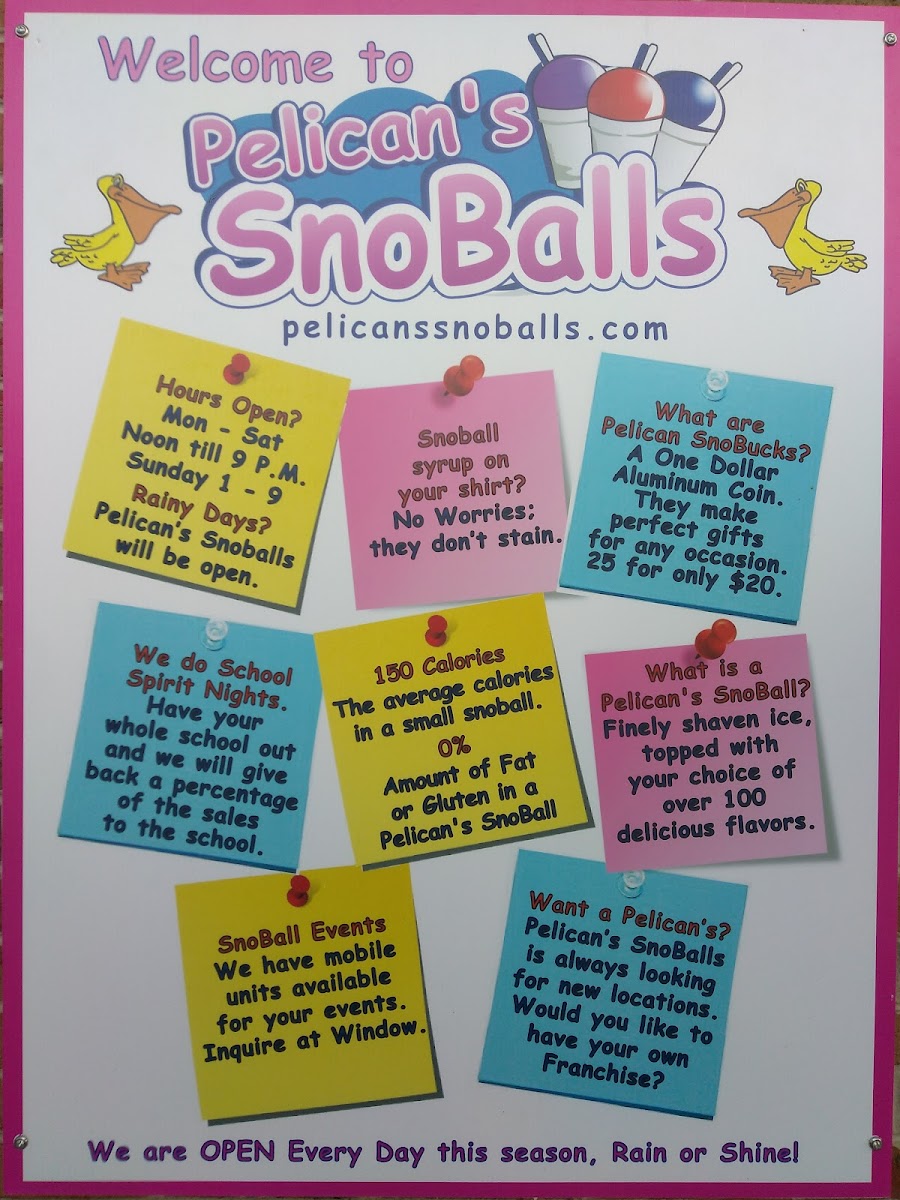 Pelican's Snoballs Photo Menu 7