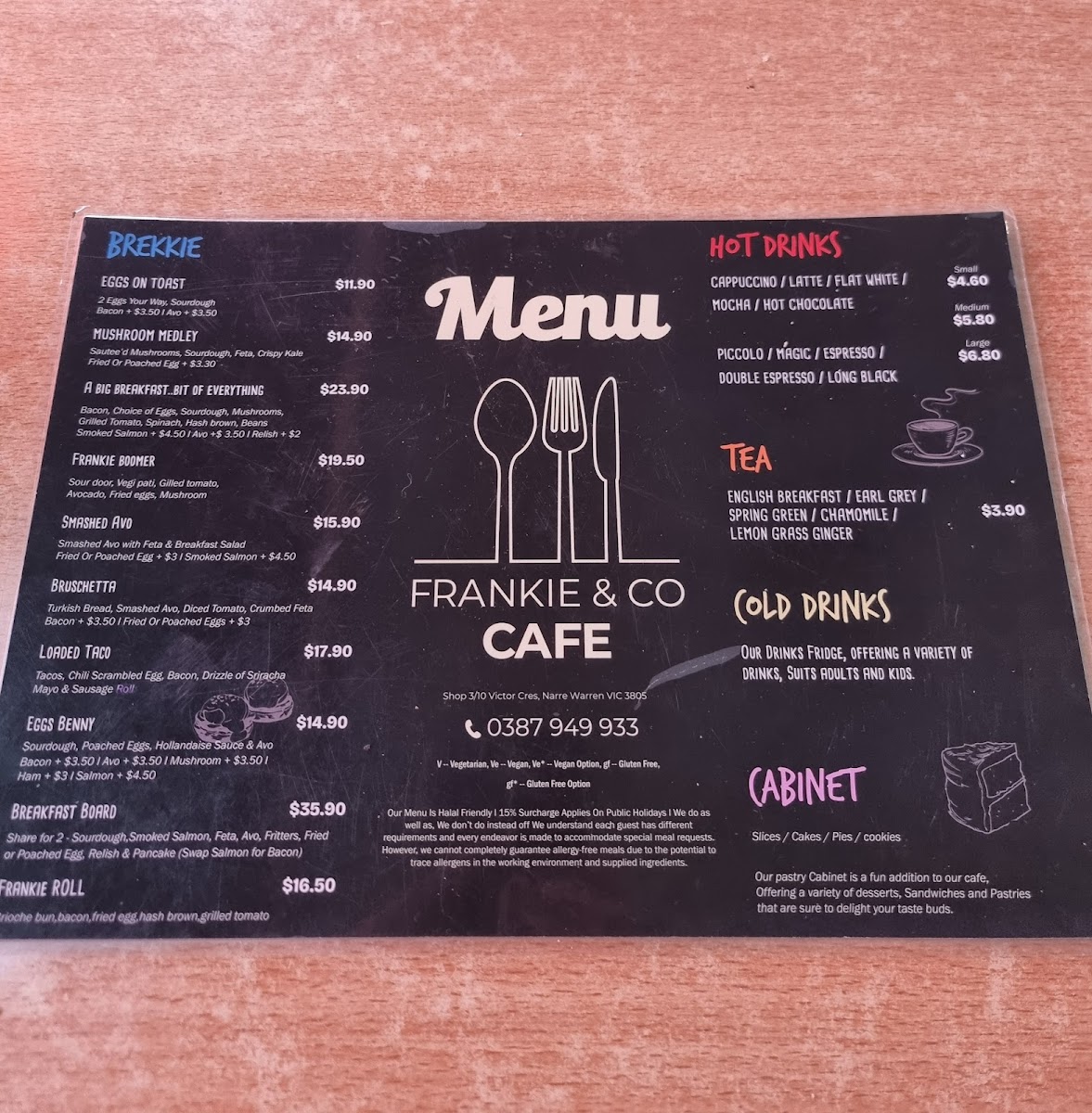 Frankie & Co Cafe Photo Menu 1