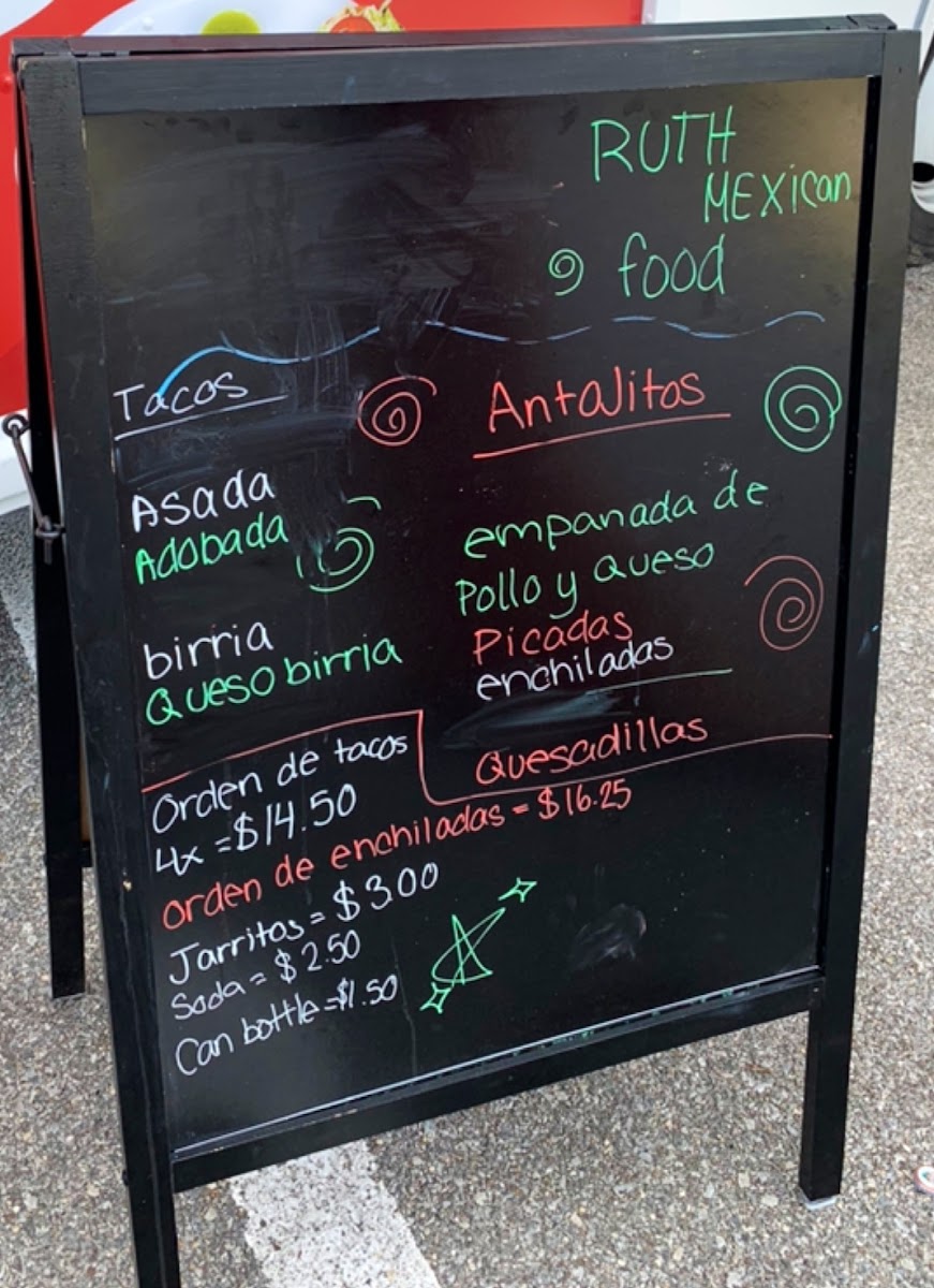 Ruth Mexican Food Truck Photo Menu 2