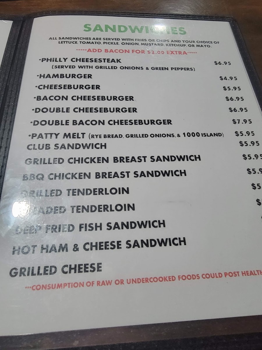 Shorty's Bar & Grill Photo Menu 2