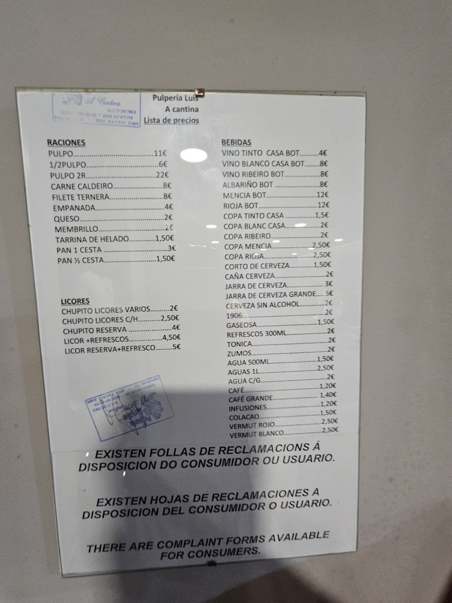 A Cantina Pulpería Luis Photo Menu 2