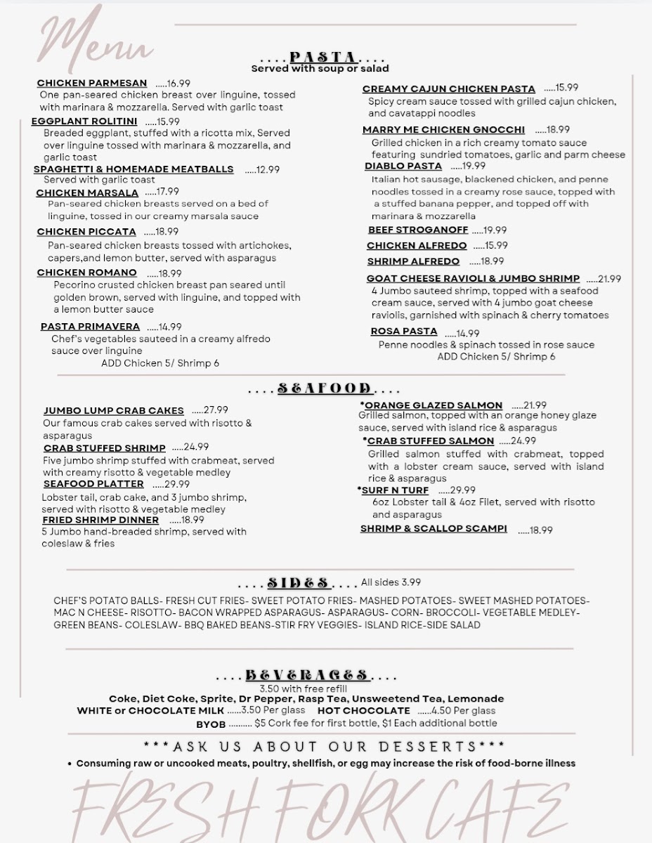 The Fresh Fork Cafe Photo Menu 6