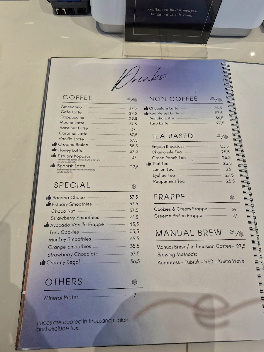 Estuary Café Photo Menu 4