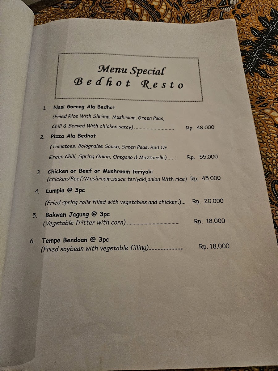 Bedhot Resto Photo Menu 10
