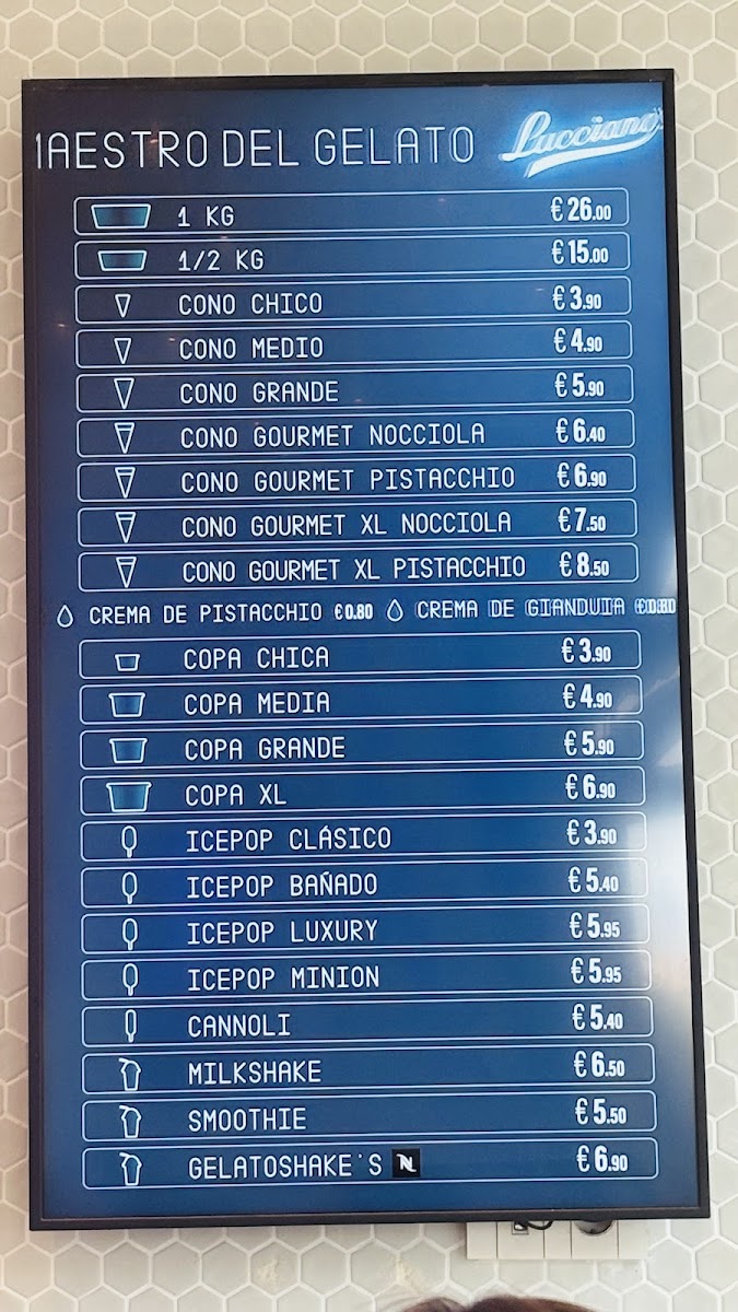 Lucciano’s Photo Menu 1