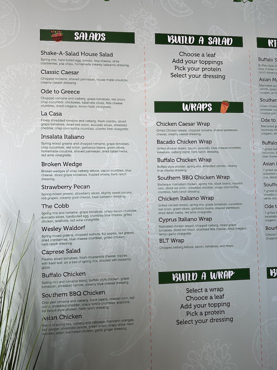 Shake-A-Salad Photo Menu 1