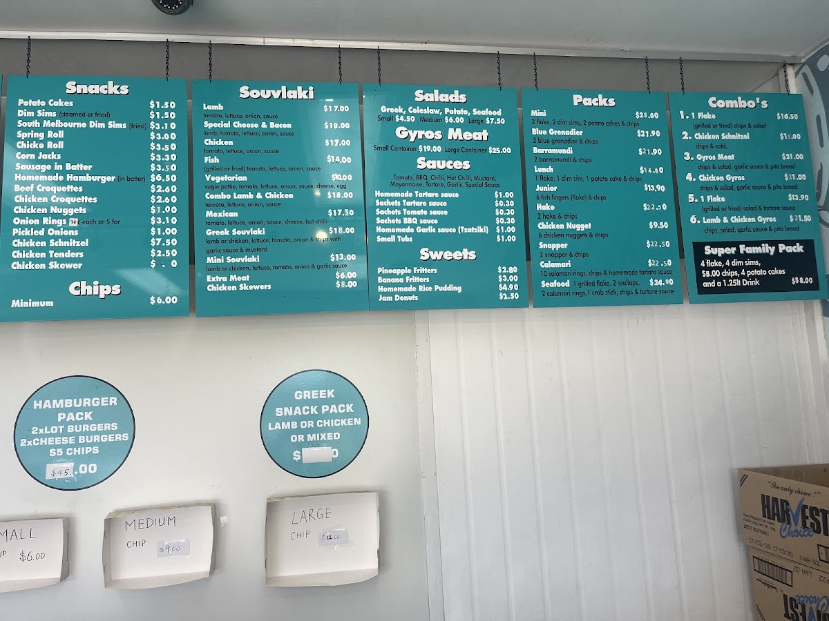 Blue Ocean Fish & Chippery Photo Menu 3