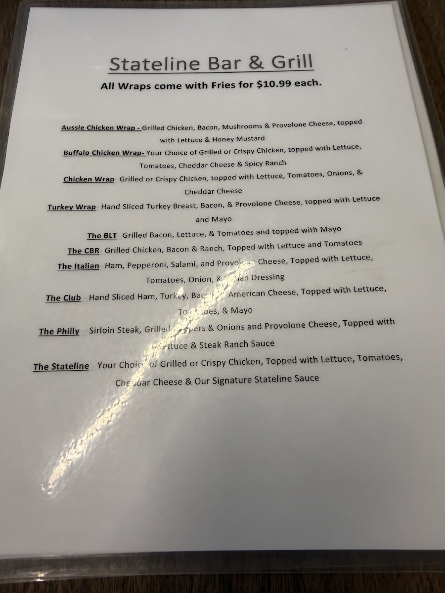 Stateline Bar N Grill Photo Menu 5