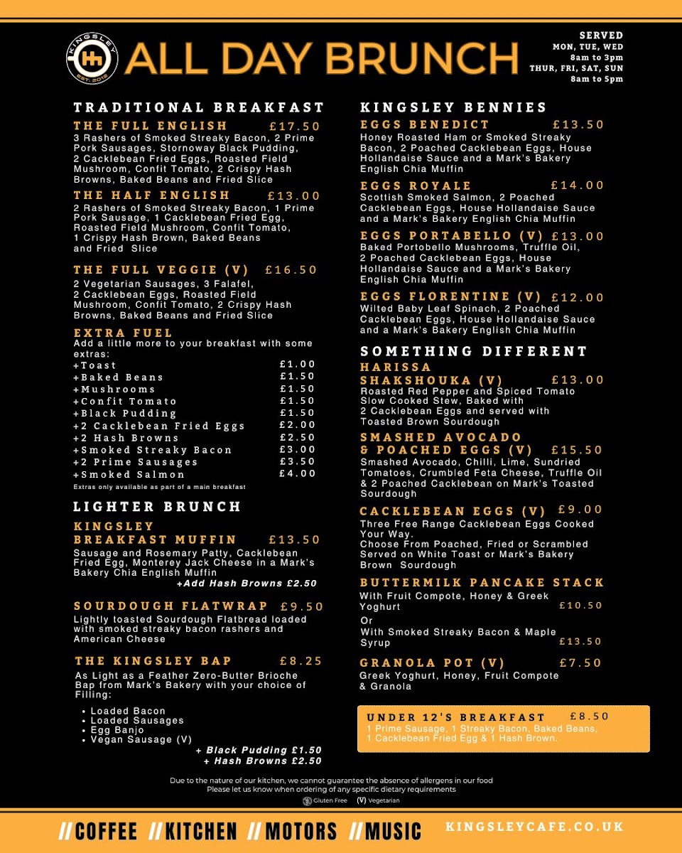 Kingsley Café Photo Menu 1