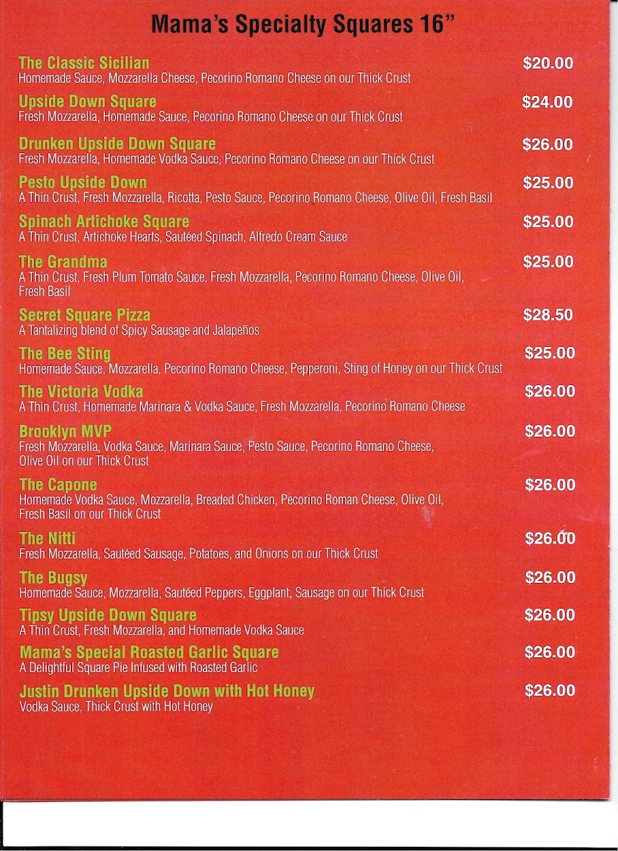 Mama's Pizzeria Roxbury Photo Menu 4