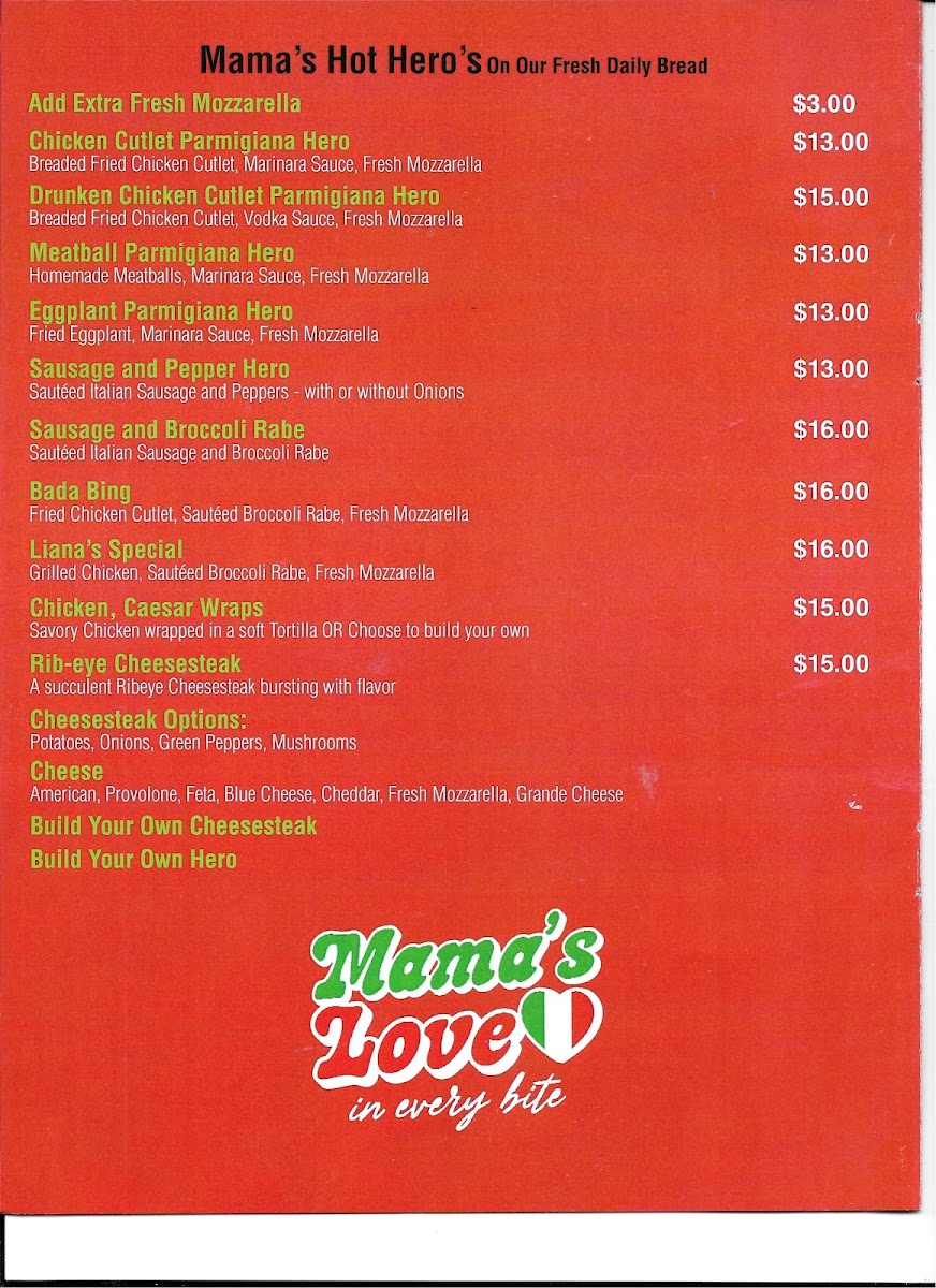 Mama's Pizzeria Roxbury Photo Menu 5