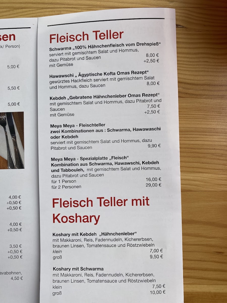 Meya Meya - ägyptisches Essen Photo Menu 3