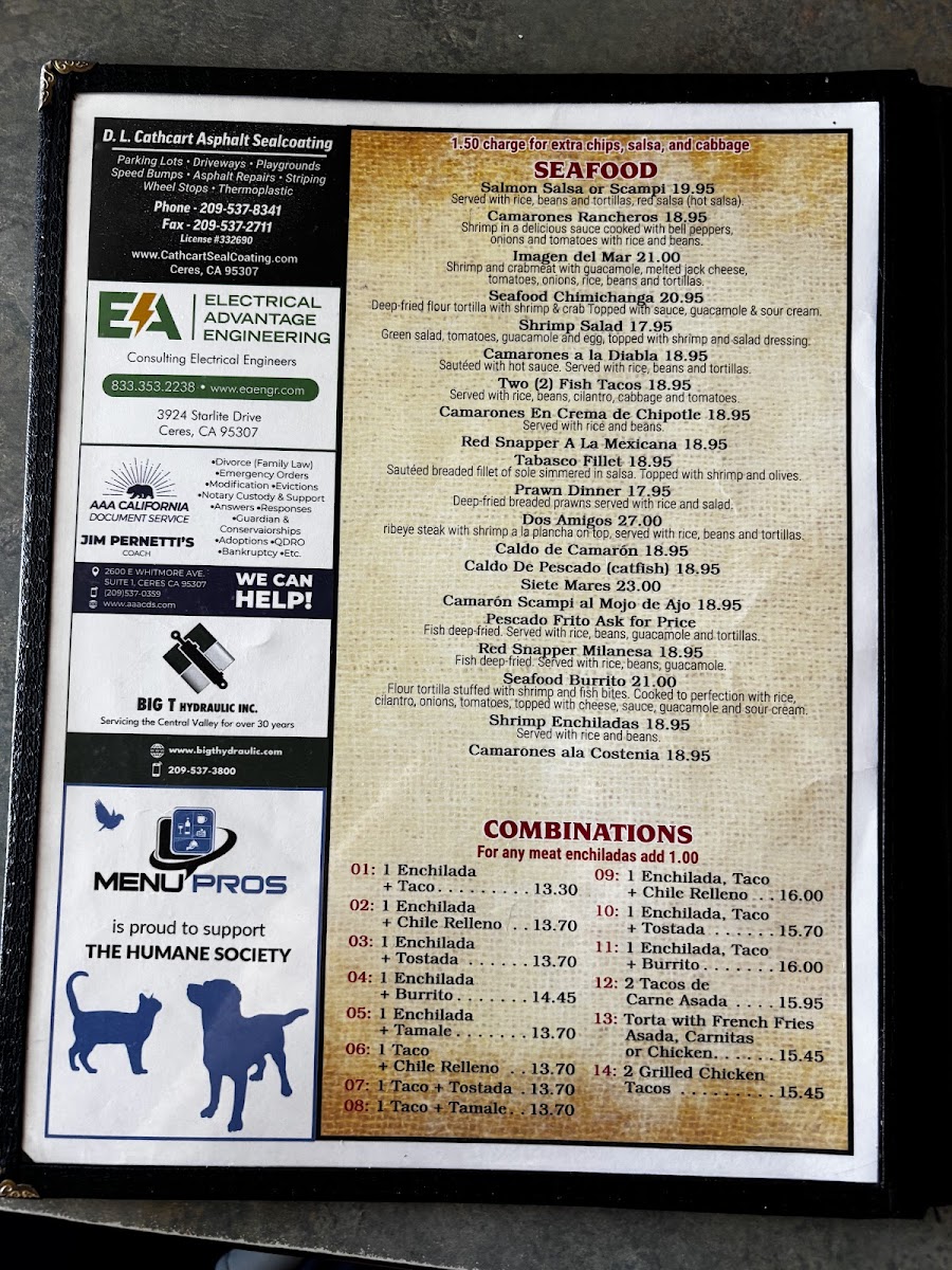 La Cascada Mexican Restaurant Photo Menu 3