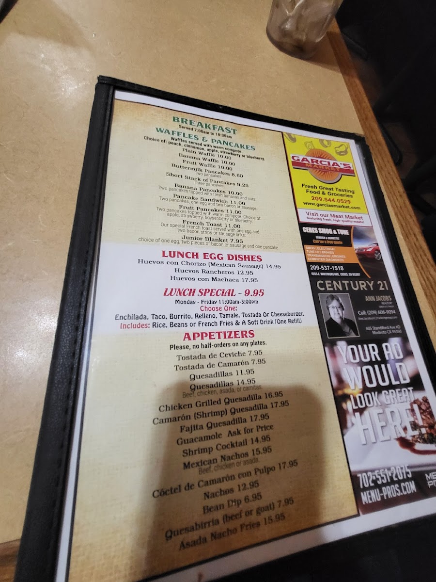 La Cascada Mexican Restaurant Photo Menu 6