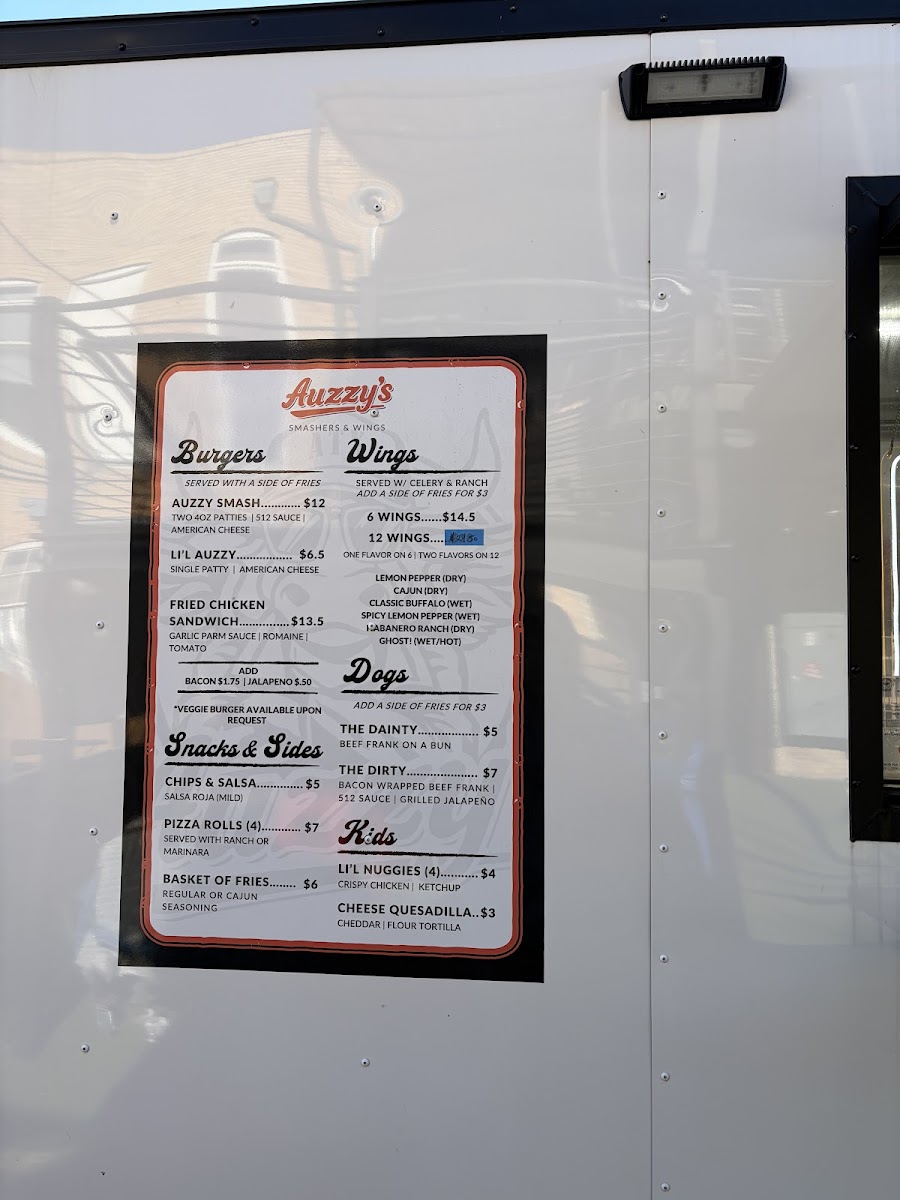 Auzzy’s Smashers & Wings Photo Menu 1
