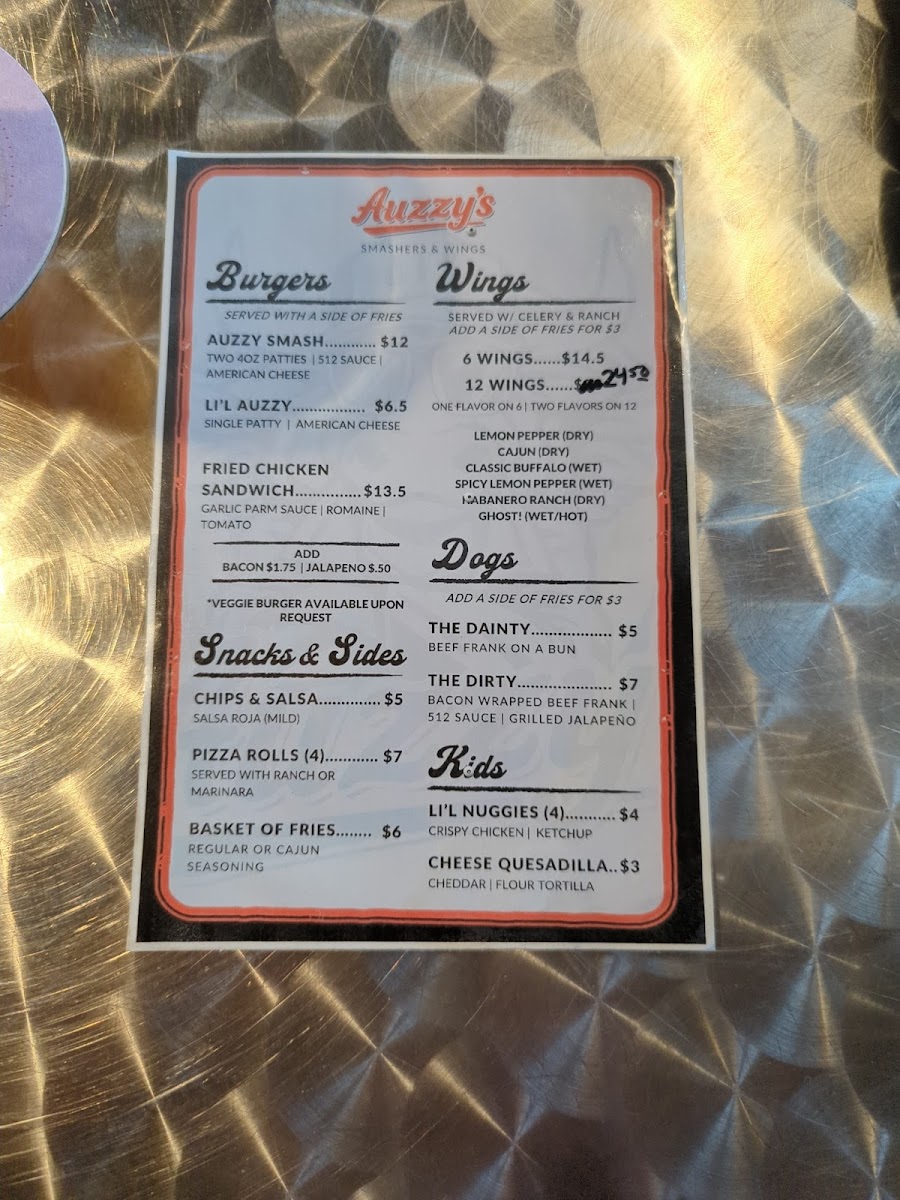 Auzzy’s Smashers & Wings Photo Menu 2