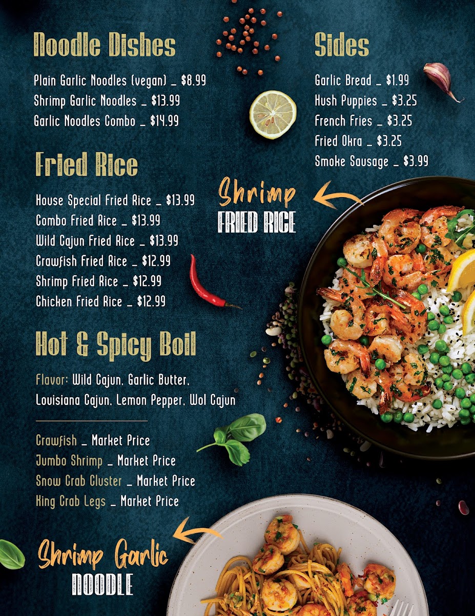 Wild Cajun Photo Menu 2