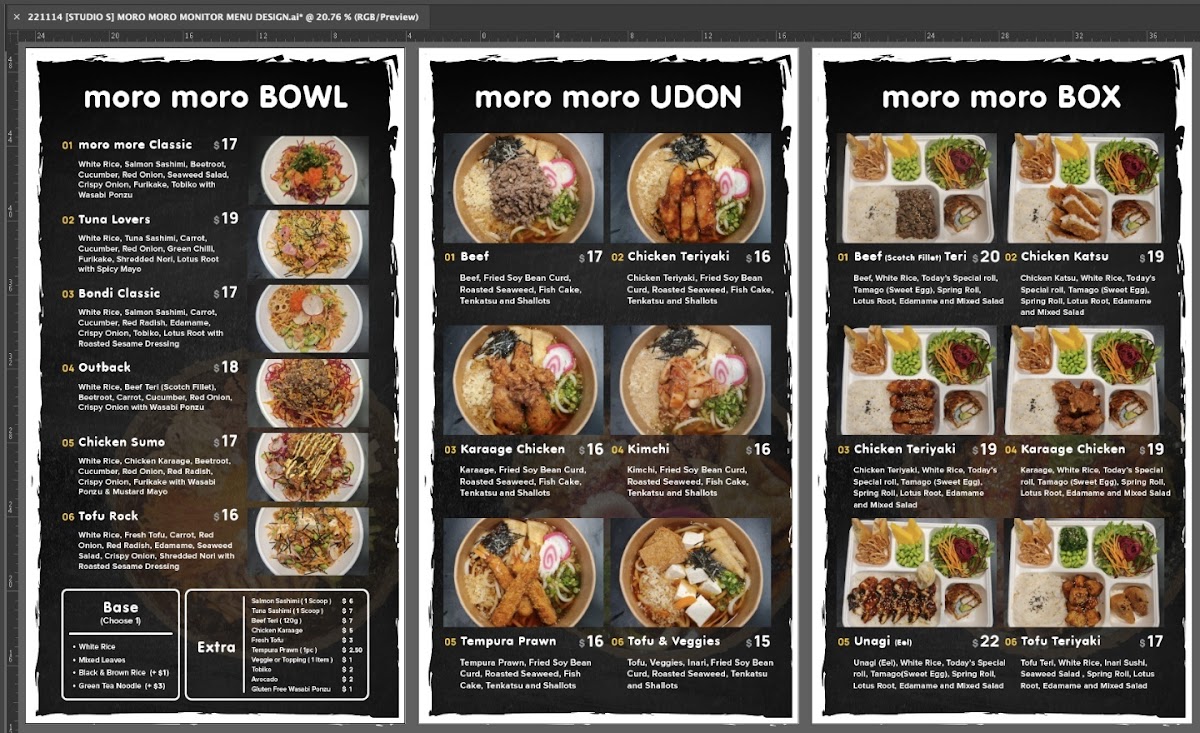 Moro Moro Photo Menu 1