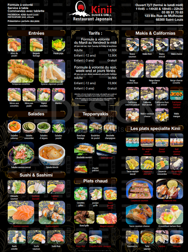 Kinii Saint-Louis Photo Menu 1