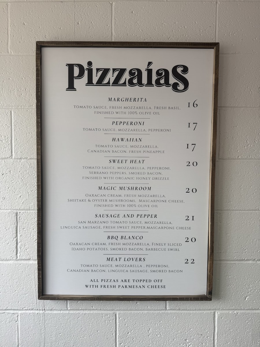 Pizzaias Pizza Photo Menu 1