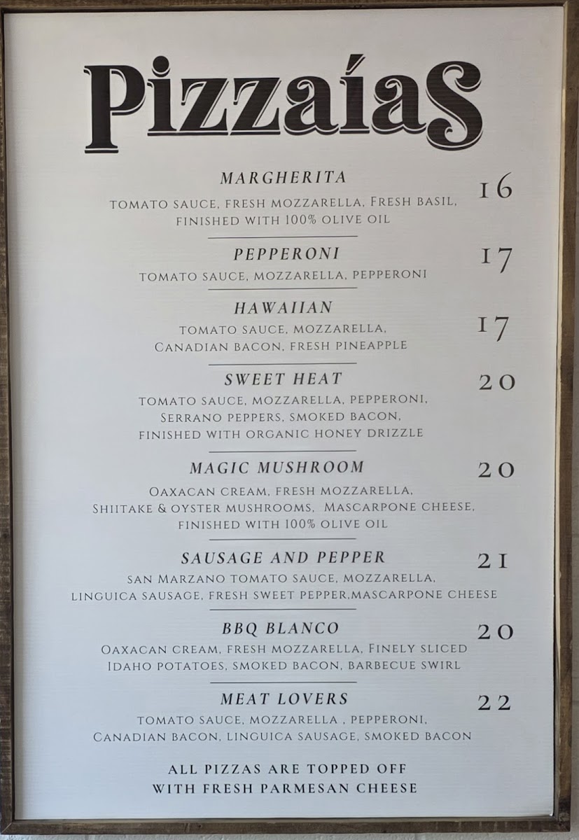 Pizzaias Pizza Photo Menu 2