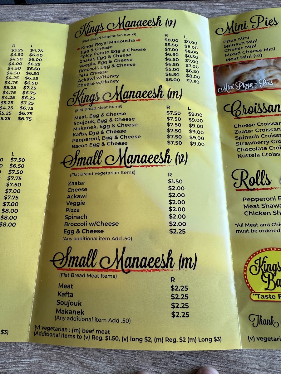 Kings Bakery Canton Photo Menu 7