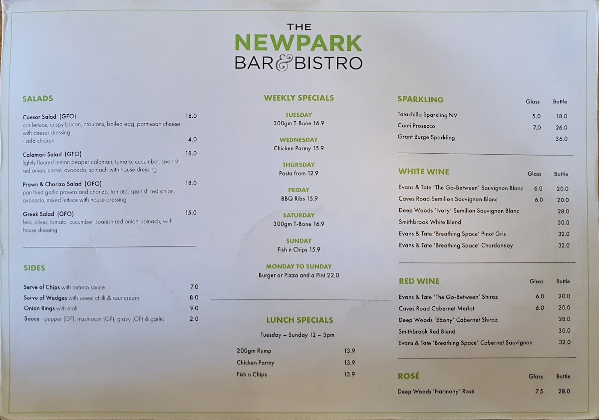 Newpark Bar & Bistro Photo Menu 10