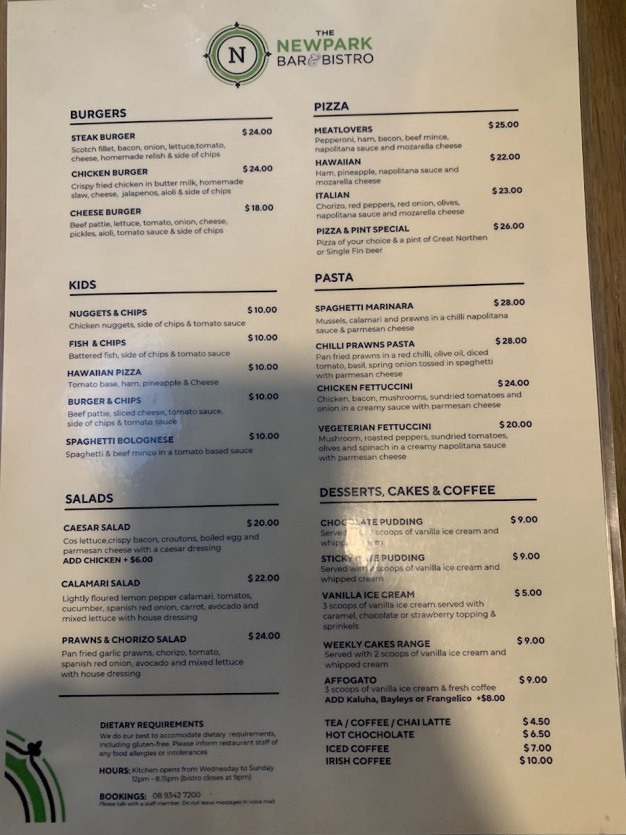 Newpark Bar & Bistro Photo Menu 2
