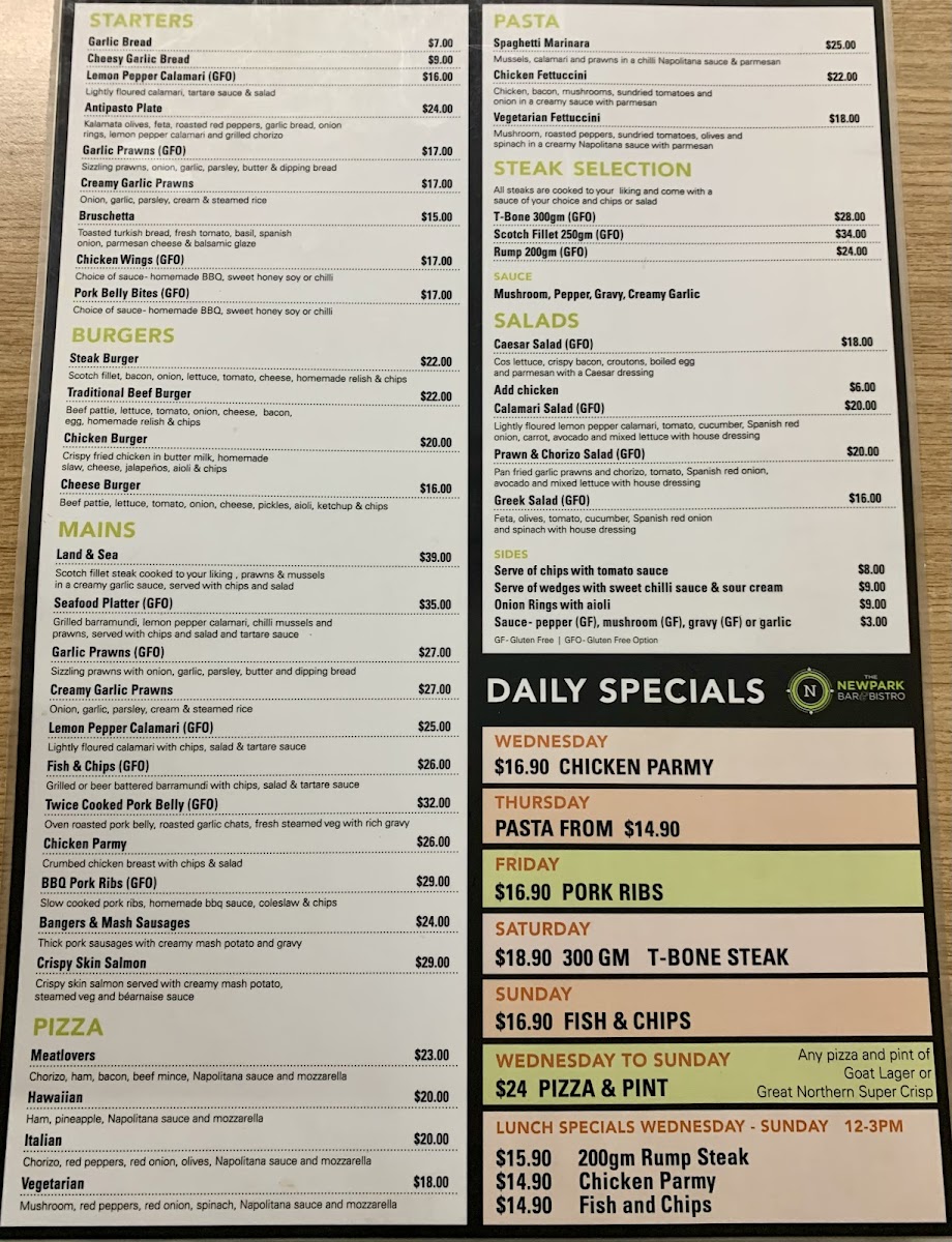 Newpark Bar & Bistro Photo Menu 4