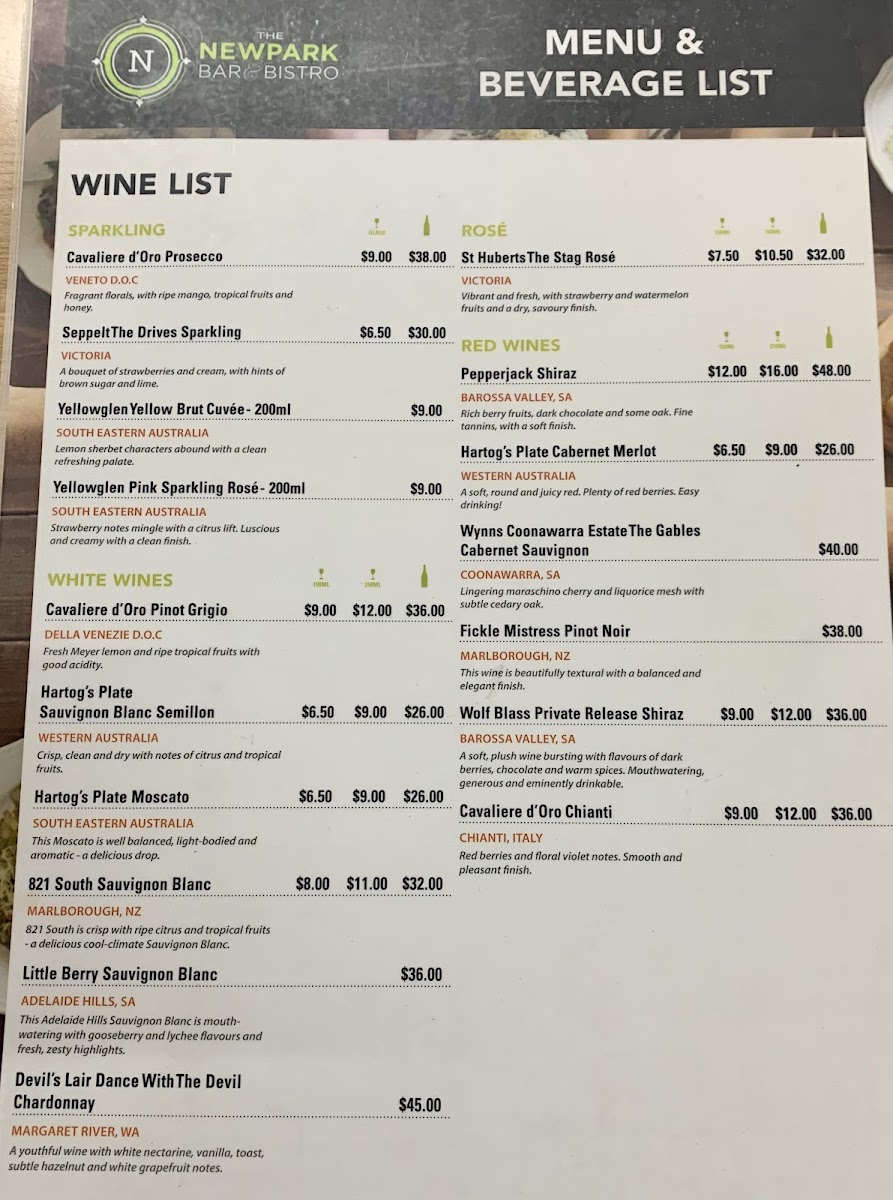 Newpark Bar & Bistro Photo Menu 5