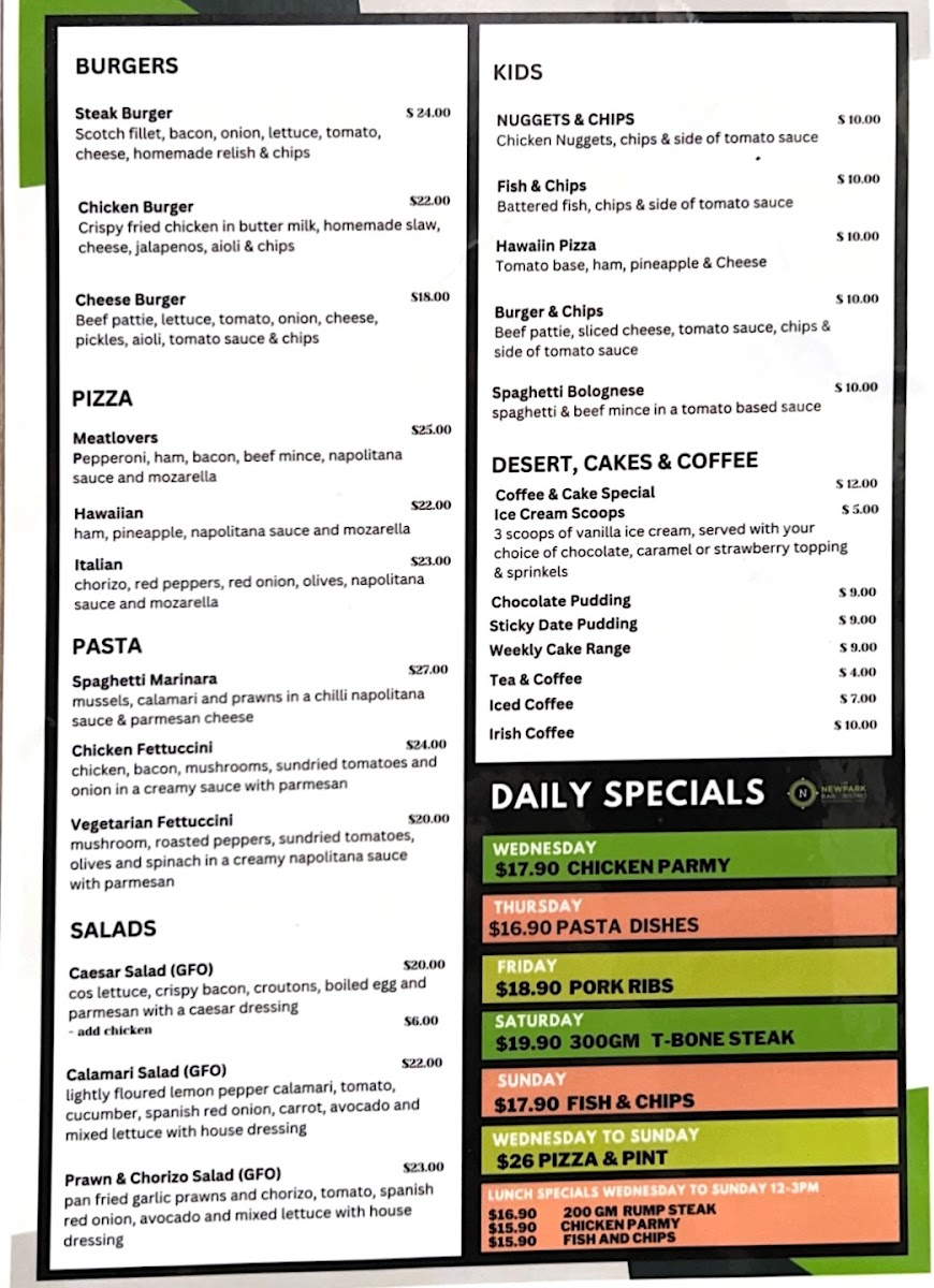 Newpark Bar & Bistro Photo Menu 6