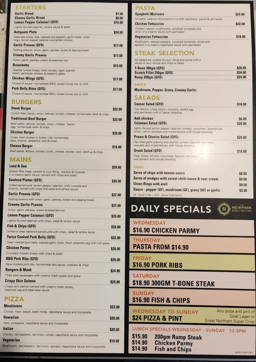 Newpark Bar & Bistro Photo Menu 7
